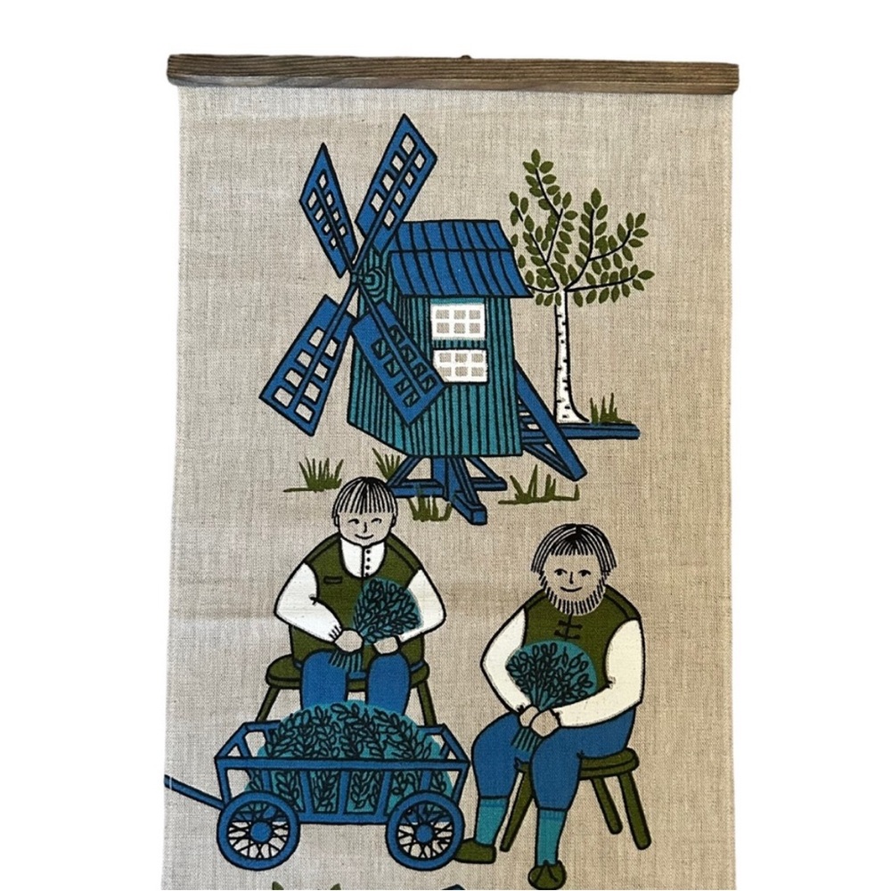Vintage Mid-Century Swedish Scandinavian Folk Art Textile Wall Hanging by Ullas - Picture 3 of 8
